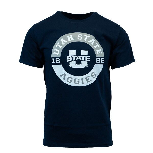 utah state aggies 1888 circle tshirt navy champion brand